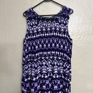 Notation XL Sundress Maxie Purple Print Sleeveless‎